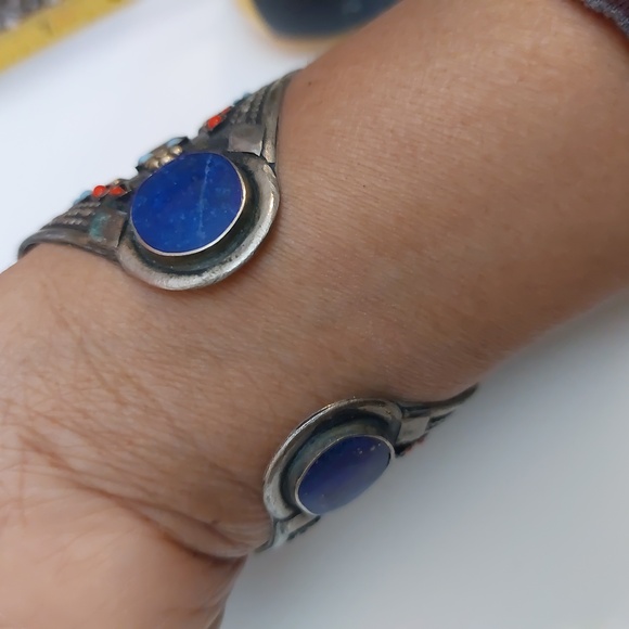 Statement Piece Lapis Lazuli Cuff Bracelet - Picture 5 of 12